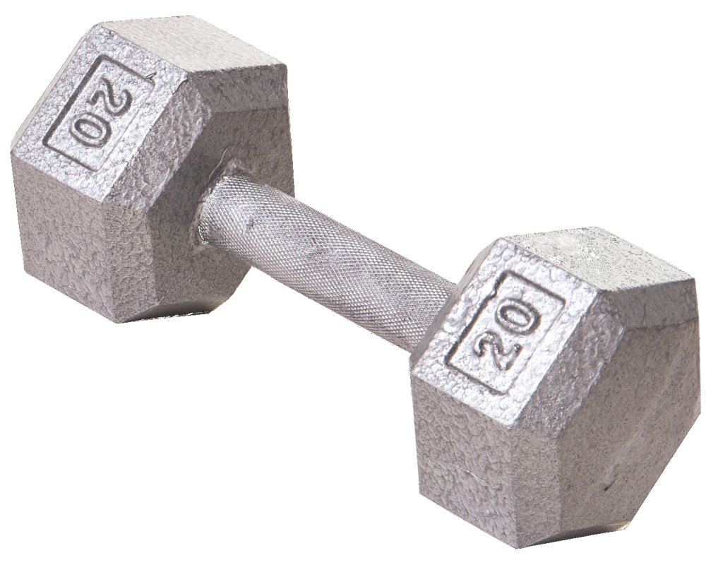 cast iron hex dumbbell